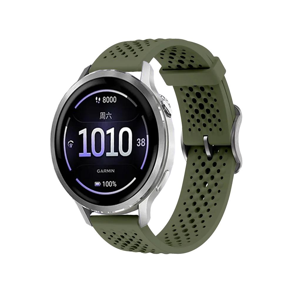 Ремешок для Garmin Venu 4/3S/2S Forerunner 255S 265S Vivoactive 4S 18 мм Силиконовый ремешок для Garmin Venu 4 41 мм Спортивный дышащий ремешок
