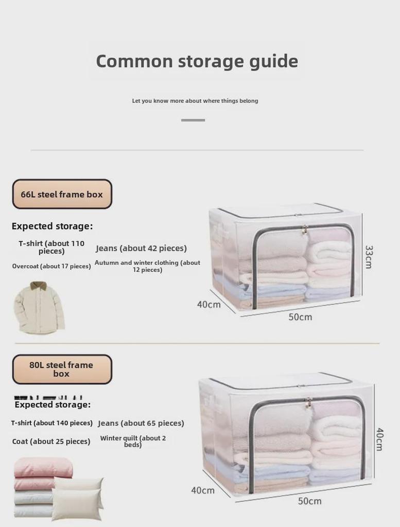 Большой прозрачный складной тканевый ящик для хранения одежды и одеял