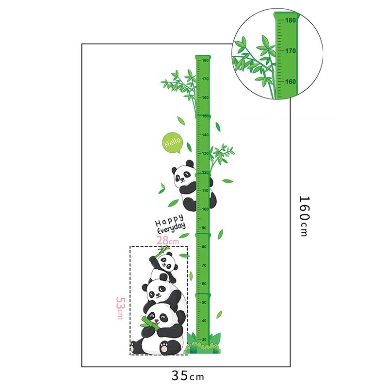 Мультяшные животные Измеритель роста Наклейка на стену Динозавр Панда Наклейка на стену для детской комнаты Детская Измерительная линейка роста Таблица роста