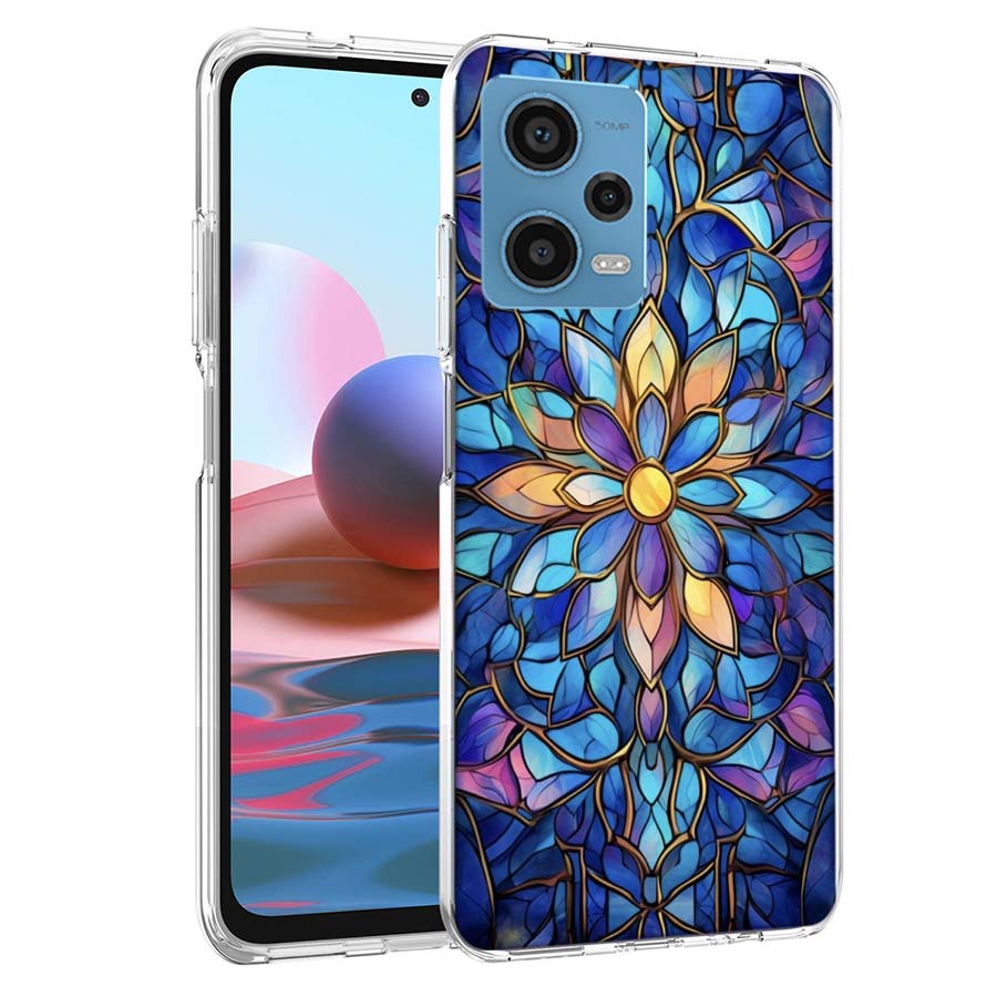Цветочный витражный эффект, очень красивый чехол для телефона для Redmi Note 13 12 14 15 Pro Plus 13R 11 11T 11E 11S 10 Pro 10S 9 9S