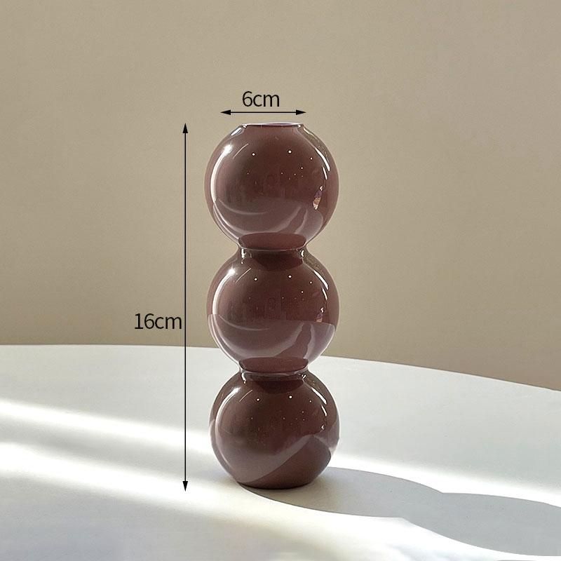 Bubble Glass Flower Vase Flower Bottle Vase Decoration Home Vases for Flower Aesthetic Room Decor Decorative Colored Vases