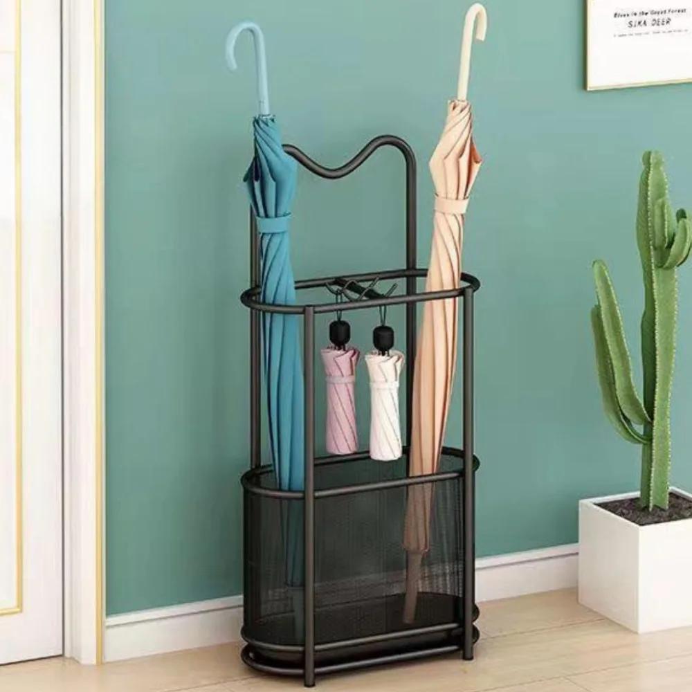 Umbrella Stands Indoor Metal Stand Doorway Storage Bucket with Hook Large Capacity Umbrella Holder Simple Umbrellas Storage Boxs