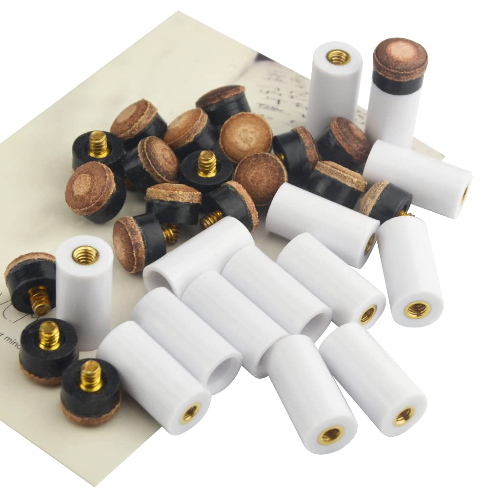 WMYCONGCONG 20-Piece Billiard Cue Tips, 13mm, Replacement, Screw-On Ferrules, Wear-Resistant, Lightweight, Billiard Supplies [Parallel Import]