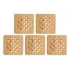 5 Pcs Bamboo Hot Pad Table Mat Bamboo Trivet Pot Mat Heat Resistance for Hot Dishes Pot Bowl Teapot