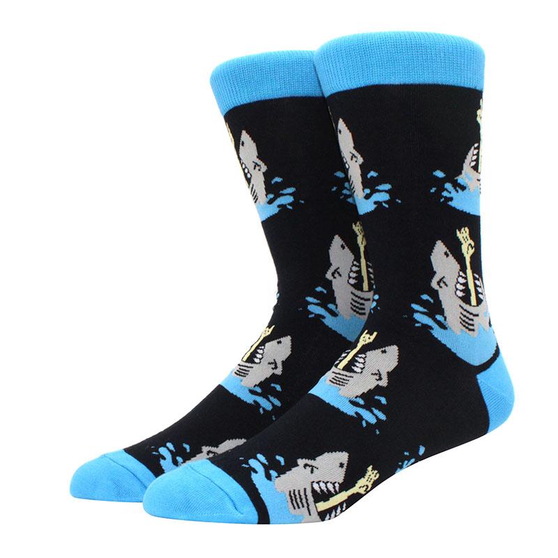 1 пара мужских забавных хип-хоп носков средней длины с принтом скейтборда, пива, счастливого искусства, EU38-46