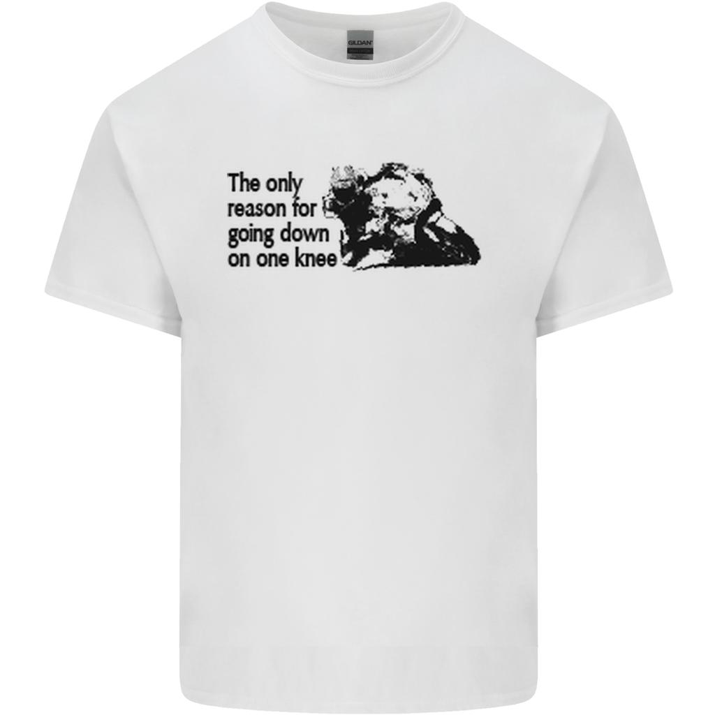 Biker Going Down on One Knee Motorcycle Unisexs Light Cotton TShirt