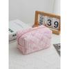 Cute Bow Flower Cloth Handbag Quilting Cotton Makeup Bag Women Zipper Cosmetic Organizer Portable Toiletry Case for Girls