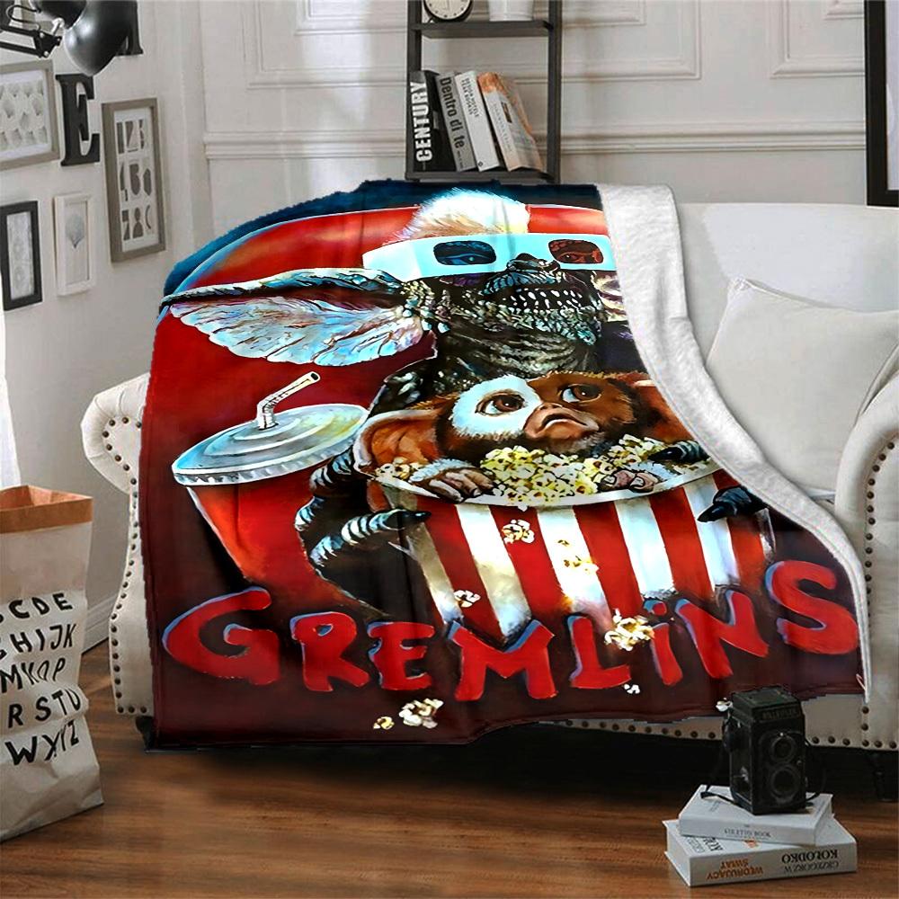 1 шт. Плед Gremlins Легкий фланелевый плед для дивана, кровати, путешествий, кемпинга, гостиной, офиса, дивана, кресла и кровати