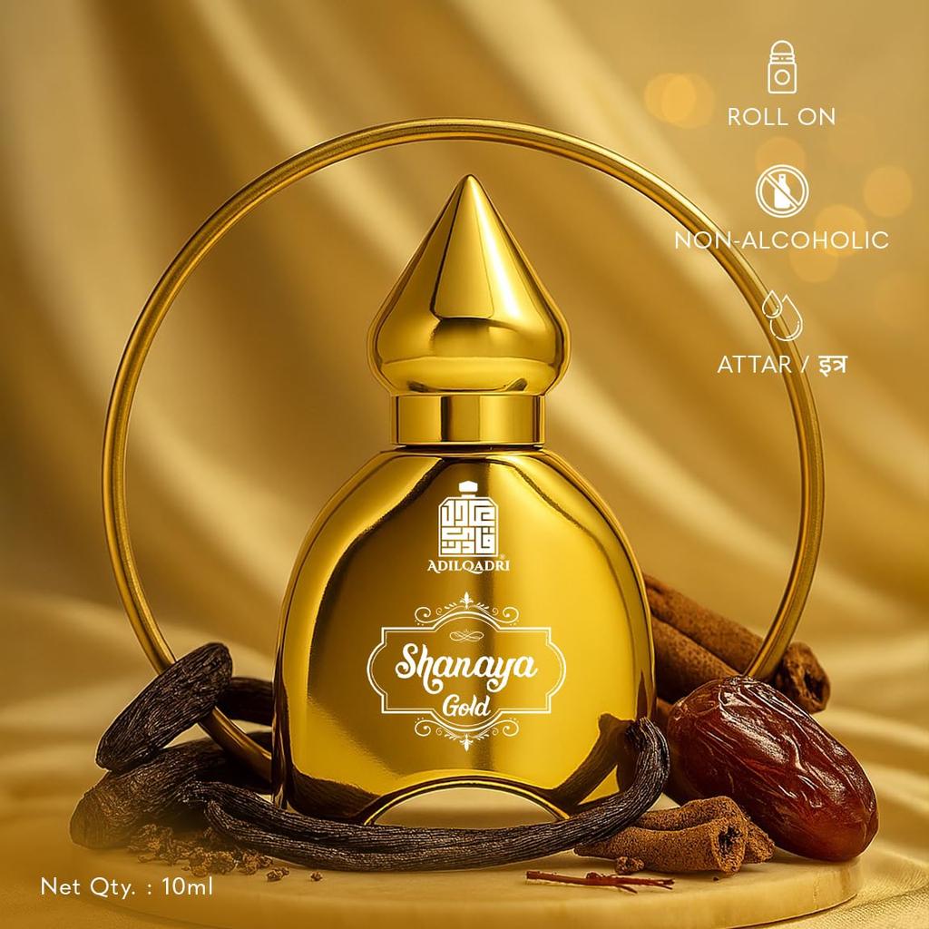 Shanaya Gold Аттар для Мужчин и Женщин 10 мл Ролик, Безалкогольный Арабский Парфюм