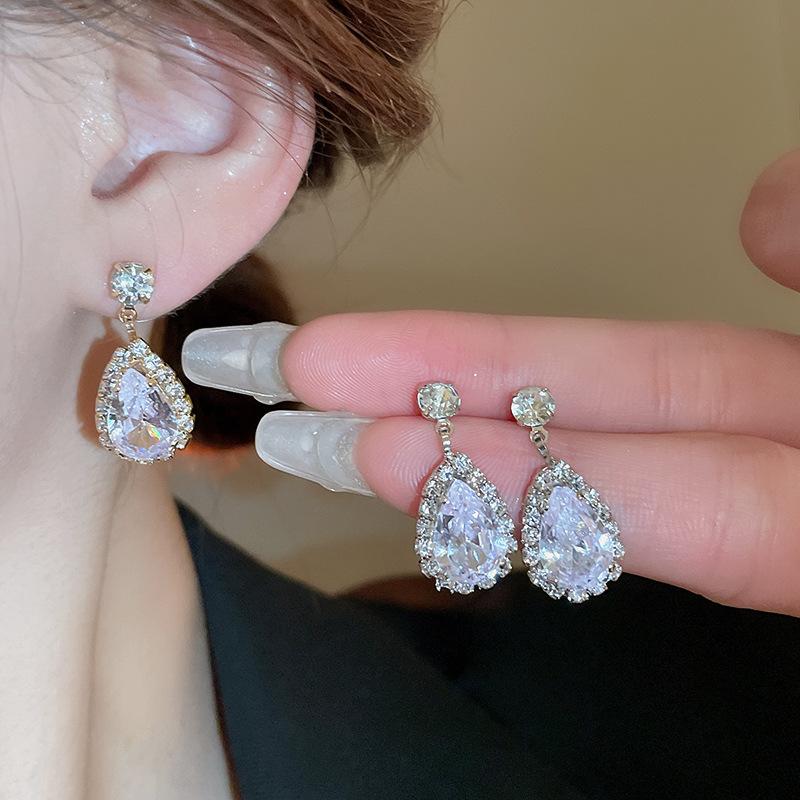 GemChic женские новые винтажные хрустальные стразы-капли сверкающий кулон ожерелье серьги комплект из двух предметов на день рождения рождественский подарок на ювелирные изделия