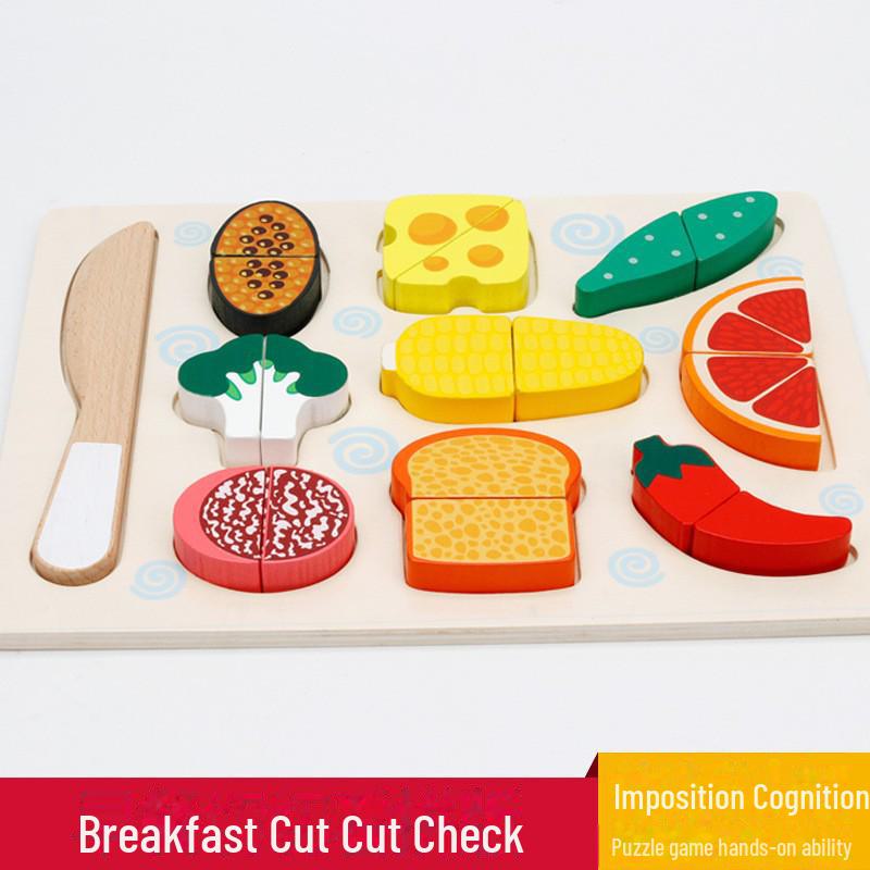 Деревянный набор игрушек-головоломок для резки фруктов для детей: Кухонный игровой набор и набор для барбекю