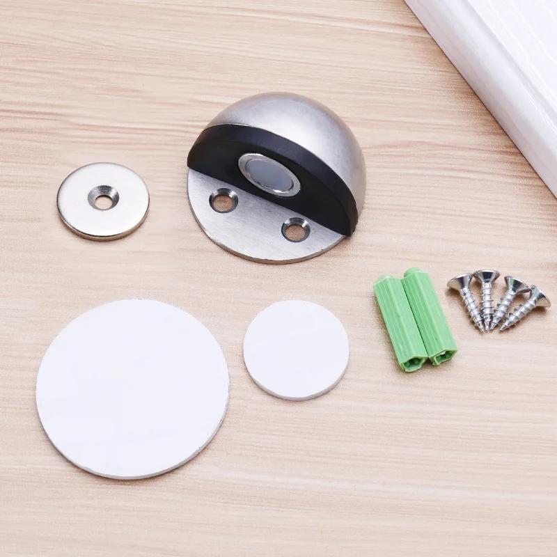 Нержавеющая сталь, резиновый магнитный дверной стопор, наклейка без перфорации, скрытые дверные держатели, напольные дверные упоры без гвоздей