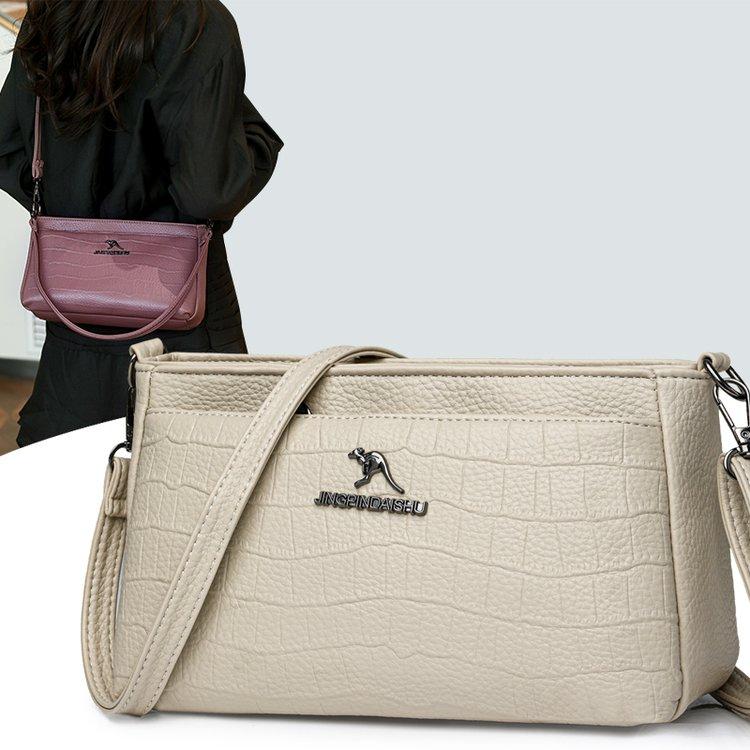 Маленькая квадратная сумка с крокодиловым узором 2024 года, летняя новая модная повседневная сумка-мессенджер, простая женская сумка через плечо, женская сумка для внешней торговли