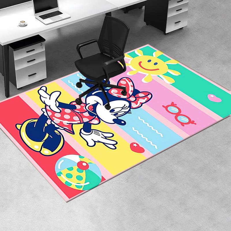 Minnie Mouse,Summer Fun,Beach Vibes Office Carpet Soft Polyester Entrance Carpet Washable Non-slip Machine Washable Indoor Carpet Living Roo