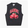 Ganni Women Knit Cherry Logo Wool Mix Vest A1070264