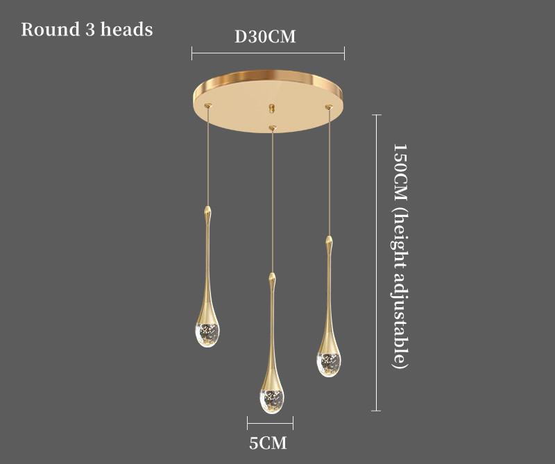 Люстра для столовой, современная светодиодная хрустальная лампа для гостиной, кухни, островной подвесной светильник, креативный черный светильник с каплями воды