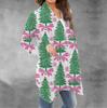 Women's Casual Long Sleeved Christmas Printed Cardigan Without Top Coat