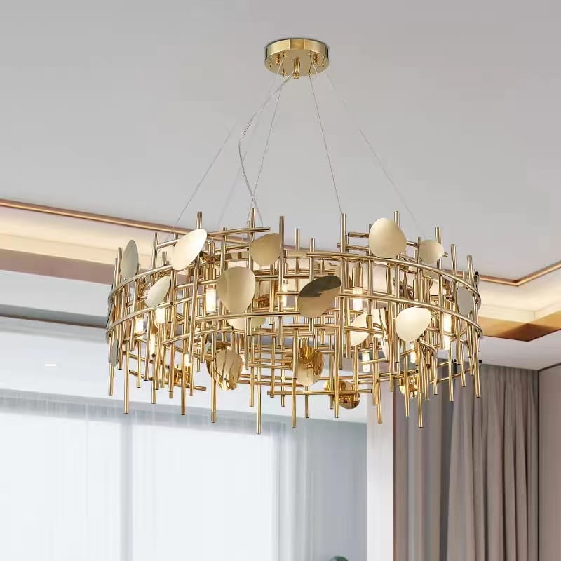 Plaquita - modern gold chandelier 60cm