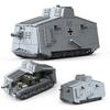 Набор строительных блоков для армии Первой мировой войны A7V Тяжелый танк Городская строительная игрушка для детей