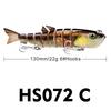 13cm Multi-Section Fish Lure, 22g, 8-Segment Hard Bait for Sea Fishing, Model HS072