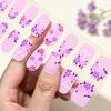 20tips Pink Purple Daisy Full Cover Nail Gel Stickers 3D Self-Adhesive Rose Lily Flower Nail Wraps Cute Summer Floral Nails*1pcs