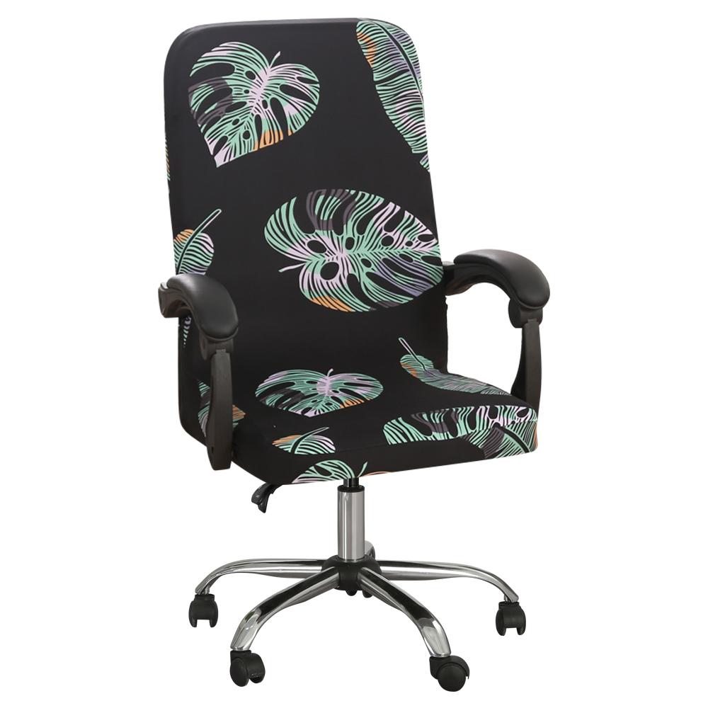 Office Computer Chair Cover Dust-proof, Geometry Stretch Printed, Elastic Game Chair Slipcover, Rotatable Armchair Protector,M/L