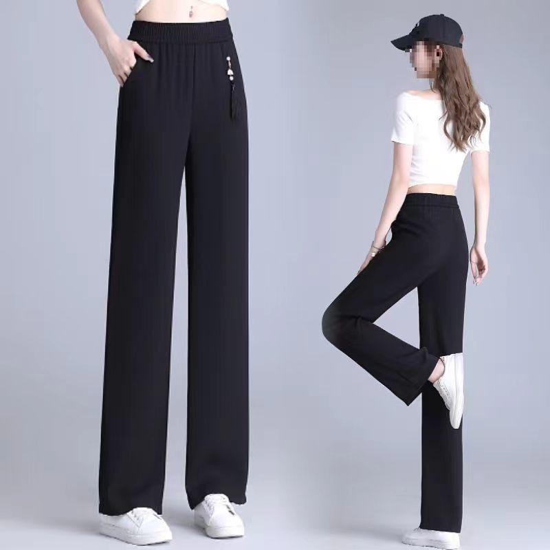 High Waist Slim Wide-Leg Pants for Women, Spring/Summer.