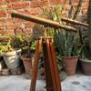 Antique Brass Telescope 18 " With Wooden Tripod Stand Nautical Floor Standing Antique Finish & Brass Polish