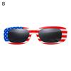 American Independence Day Sunglasses National Flag Print 4th July Celebration Block Sunlight Anti-UV Unisex Strong Hinge Photo Prop Retro