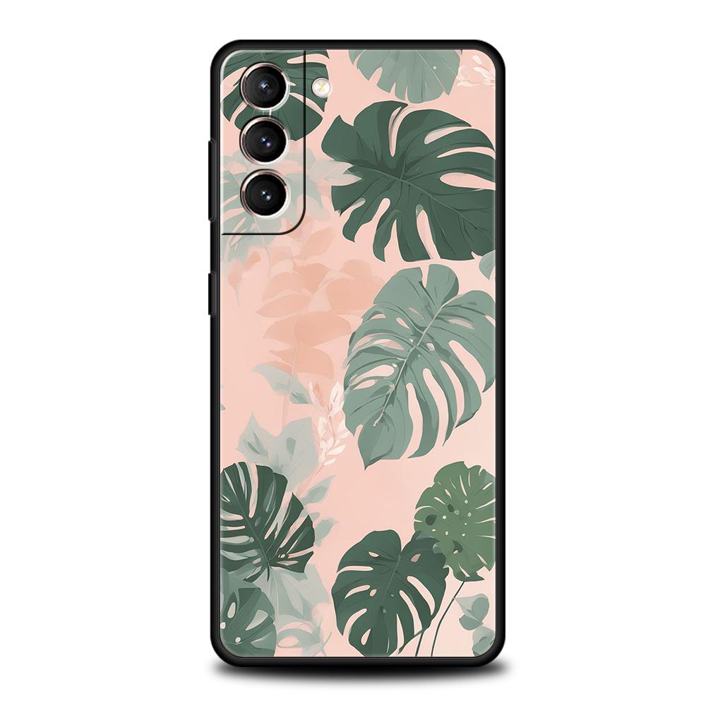 Чехол для телефона Monstera Green с листьями для Samsung Galaxy S25 Edge S24 S23 S22 Ultra S20 S21 FE 5G S10 S9 Plus S10E Мягкий чехол