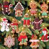 12pcs New Christmas Tree Gingerbread Doll Small Hanging Pendants Ornaments Christmas Decoration for Home Xmas Accessories