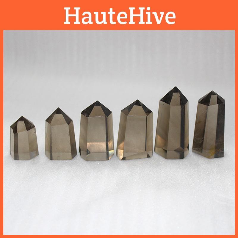 Натуральный дымчатый цитрин кварц обелиск кристалл палочка точка уникальный исцеляющий домашний декор подарок с элегантным дизайном