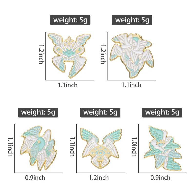Эмалевые значки 'Глаз Серафима' Чисто-белые Ангельские Крылья Дух Серафим Броши Значки на лацкан Библейский Христианство Вера Ювелирные изделия Подарок