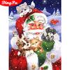 Full Round Diamond Painting Santa Claus Cross Stitch Diamond Embroidery Cartoon Handmade Christmas