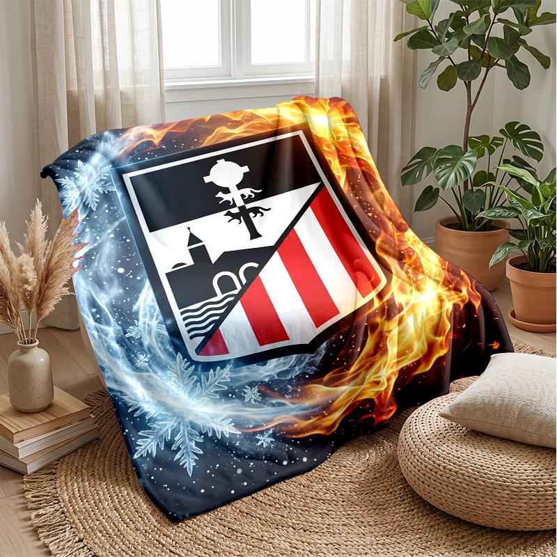 Athletic Bilbao Football Print Flannel Blanket, Soft Warm Lightweight Throw Blanket for Sofa Bed Camping