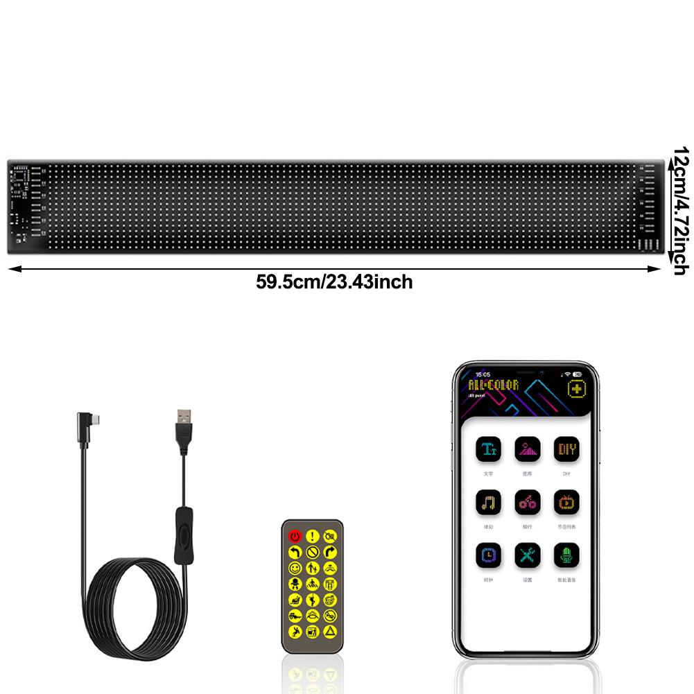 Автомобильная светодиодная пиксельная панель, управление через приложение, пульт дистанционного управления, мягкое складное освещение, графитти, бегущая строка, рекламный экран на лобовое стекло
