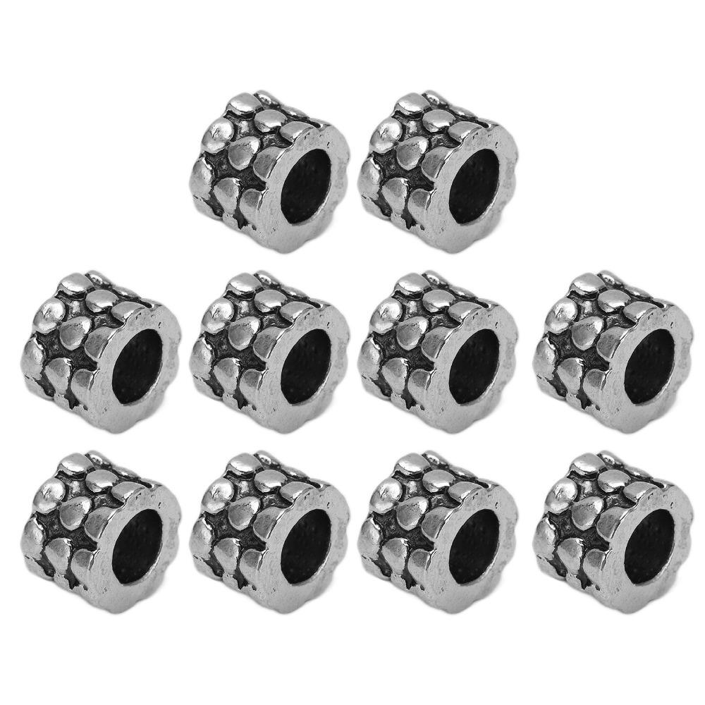 10 Pcs Silver Paracord Lanyard Beads Alloy Decorative Lanyard Beads Durable Paracord Beads Outdoor