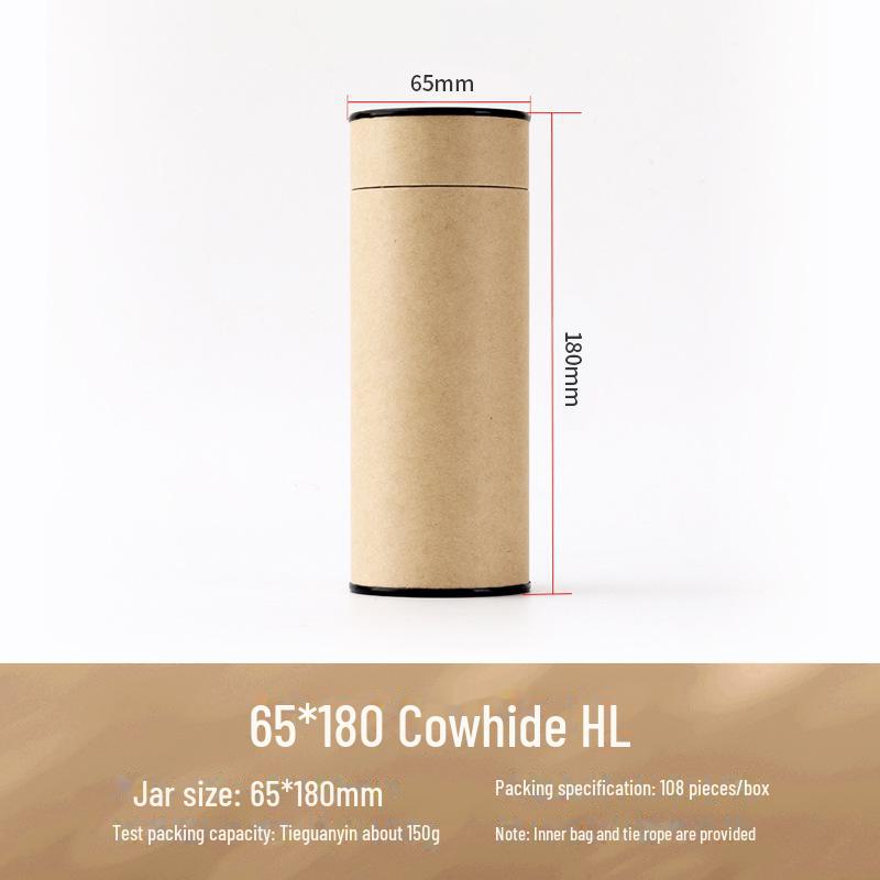 Universal Kraft Paper Tea Gift Box – Thick, Unprinted, Sealed Can Tube