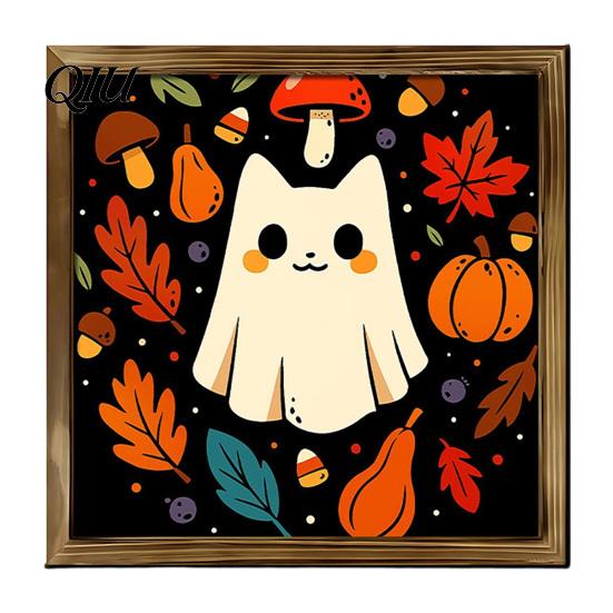 Skeleton And Ghost Painting Spooky Halloween Wooden Decorative Painting, Retro Gothic and Bleeding Rose Canvas Indoor Wall Hanging Prints, Waterproof
