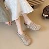 2025 Summer Fairy Style New Roman Style Female Drag Birken Bag Head Muller Shoes Soft Sole Wear Half Drag Sandals