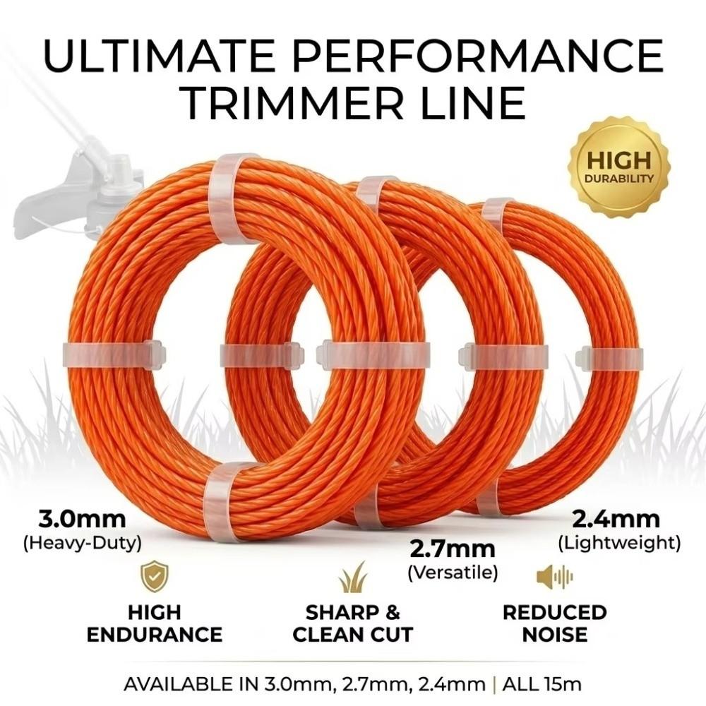 2.4mm 2.7mm 3mm Diameter Grass Trimmer Rope Nylon Material Brush Cutter Line Professional Use