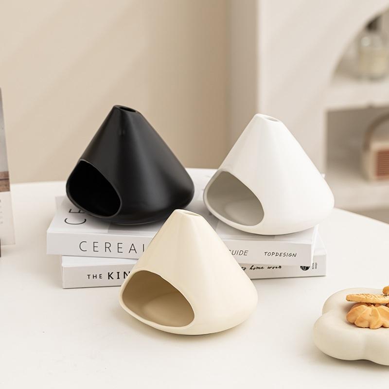 Cone Ceramic Incense Bowl with Chimney Mini Holy Wood Burner Volcanic Shape Santo Holder Sage Candle Fragrant Stick Aromatherapy