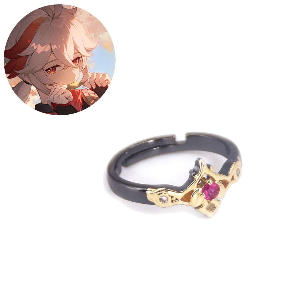 Аниме Genshin Impact Rings Zhongli Tartaglia Xiao Albedo Venti Kamisato Ayaka Finger Adjustable Ring Women Men Cospaly Gift