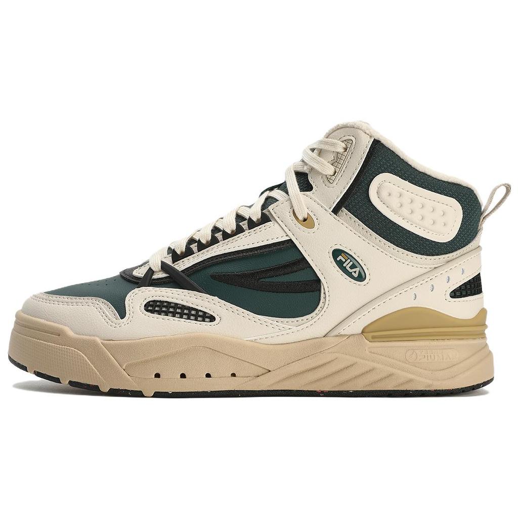 Fila Comfortable Versatile Classic Trendy Fleece High-Top Skate Shoes Women Sneaker Plant-Garden-Green Foam-White F12W341214FBP