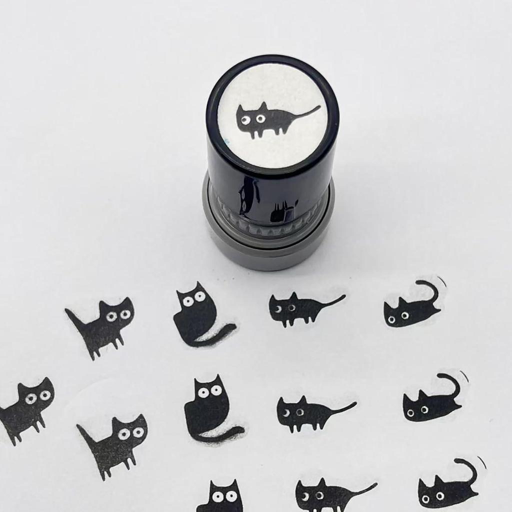 Креативный милый фоточувствительный штамп с черным котом - Дизайн с кривой шеей, Популярный для декора, Модель HA23