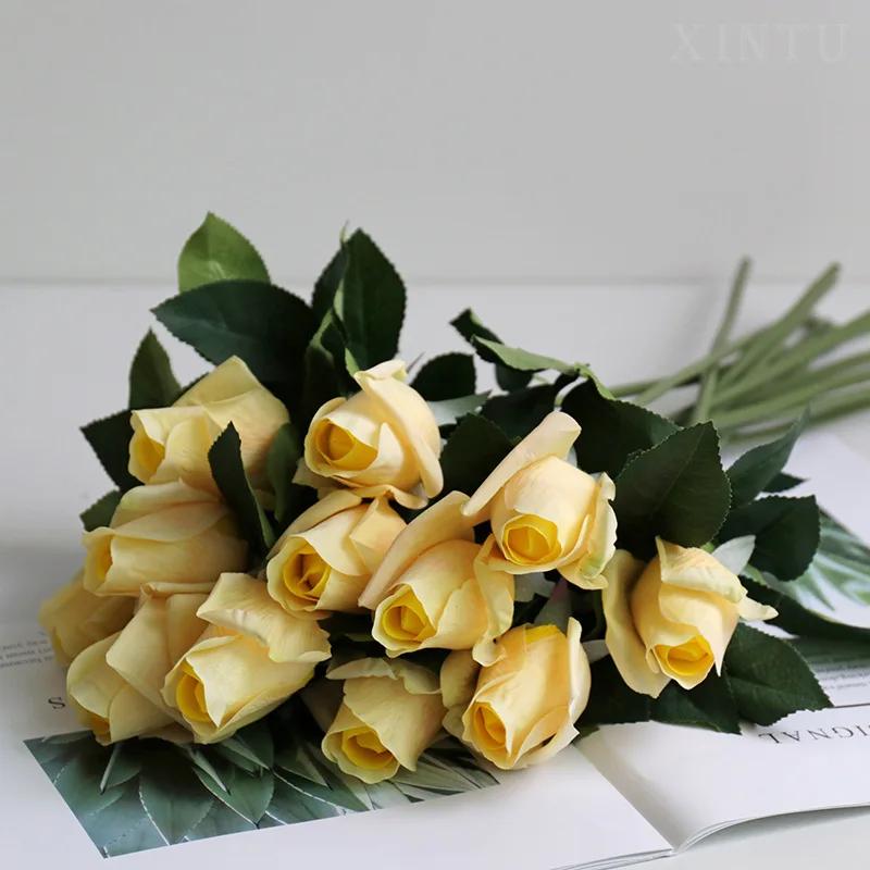 Имитация Увлажняющая Роза Одноручная Валяная Домашнее Украшение Искусственный Цветок Имитация