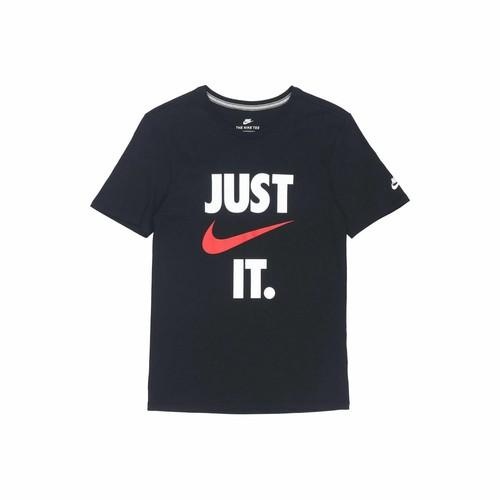 Nike Мужская ретро-футболка черного цвета с коротким рукавом и принтом-буквой