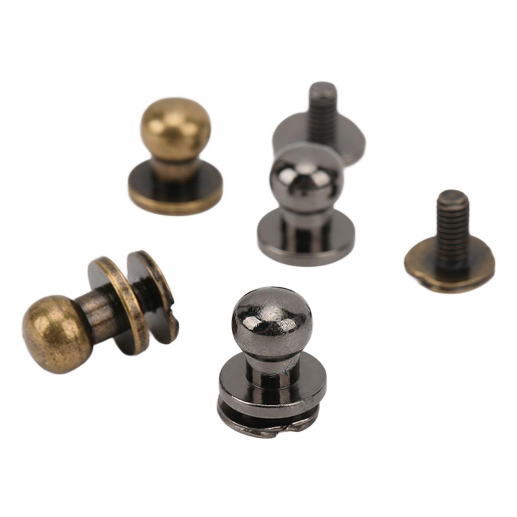 200 шт. винтов Чикаго 0,3x0,2 дюйма, из чистой меди, глянцевые, прочные, с круглой головкой, кожаные заклепки для сумки, чемодана