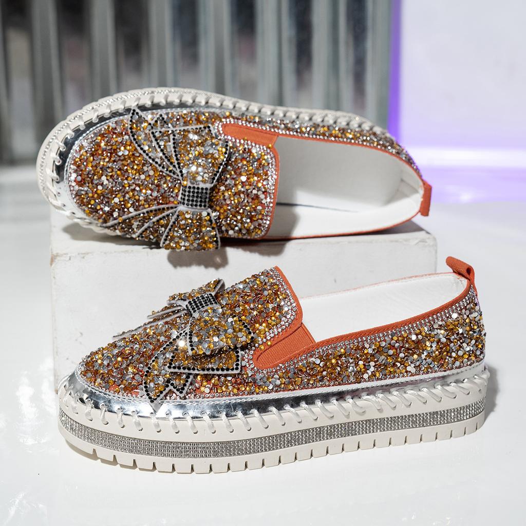 Туфли Muffin Shoes Женские туфли большого размера Лоферы на платформе Весна-лето Туфли Lazy Shoes Педаль со стразами