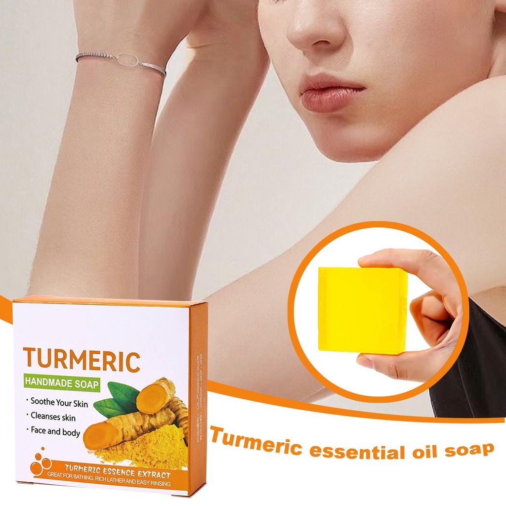 Мыло с маслом куркумы и имбиря, мыло ручной работы, очищающее и увлажняющее 80 г мыла